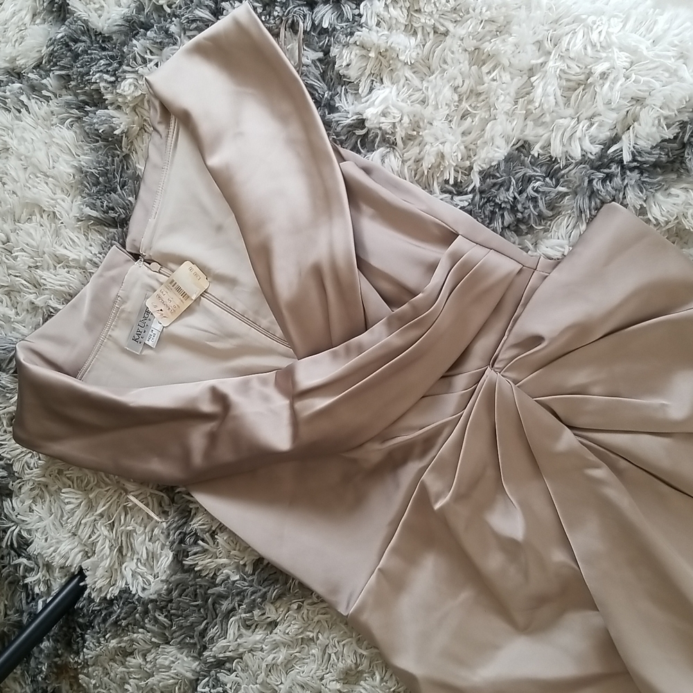 Kay Unger Elegant Taupe Dress